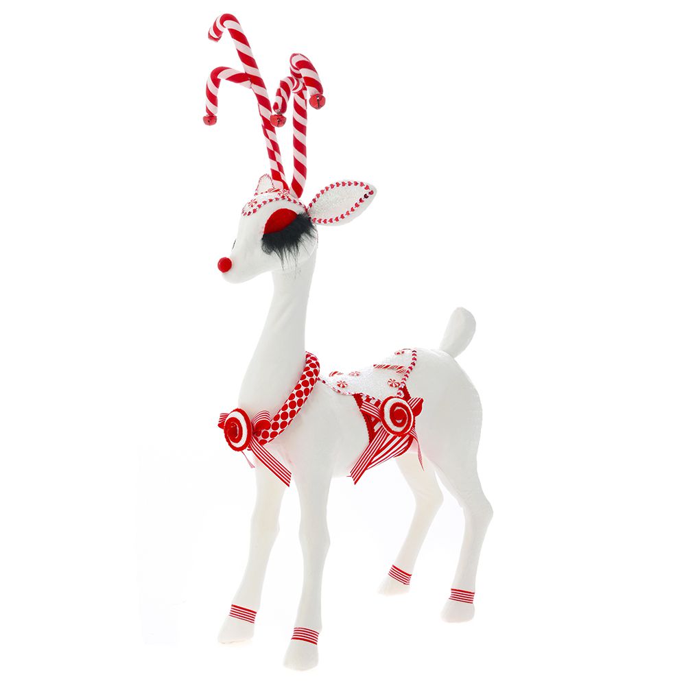 78214 BAMBI PLIŠANI BELI SA CRVENIM LIZALICAMA  41X24X70CM