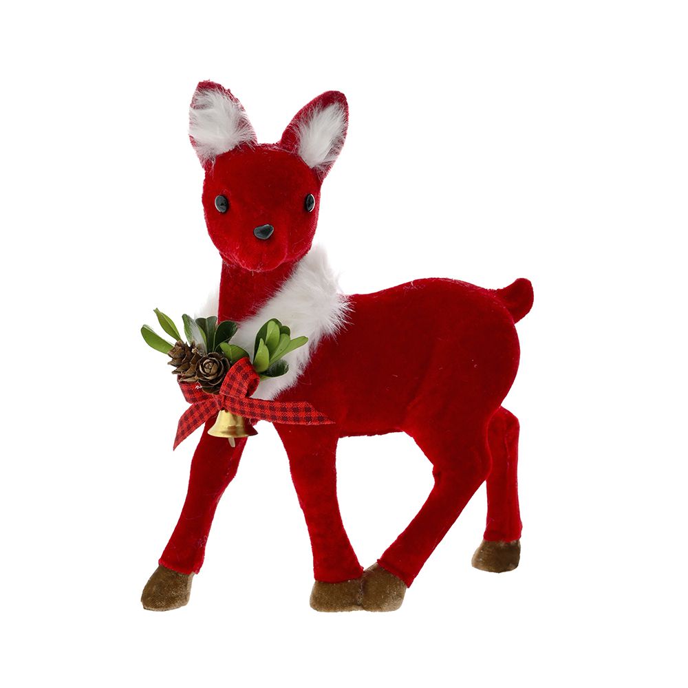 78180 BAMBI PLIŠANI SA KRZNOM CRVENI 18X8X22 CM