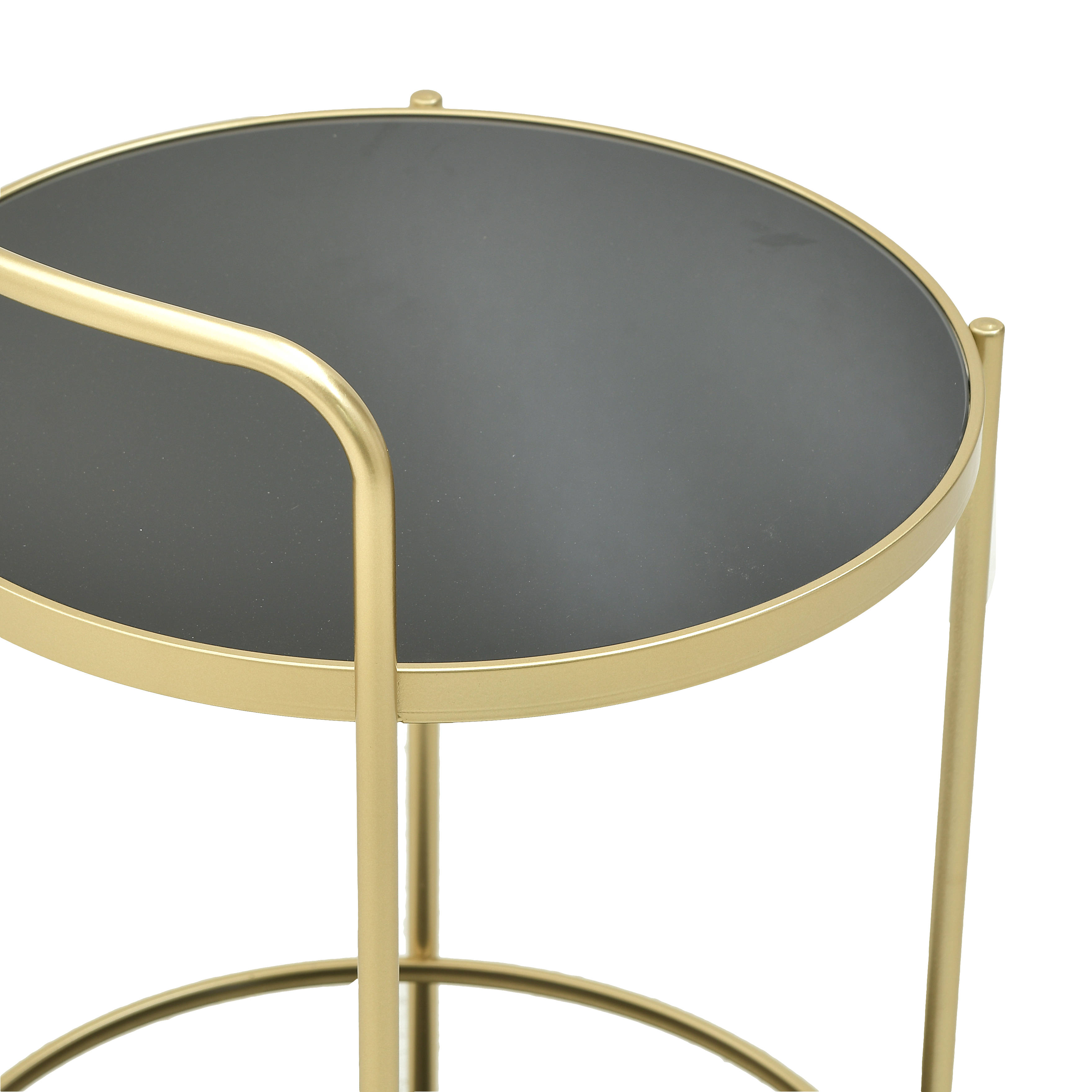 3506980042 BAR-STOČIĆ METAL STAKLO CRNO ZLATNI SA TOČKIĆIMA 40X75 CM