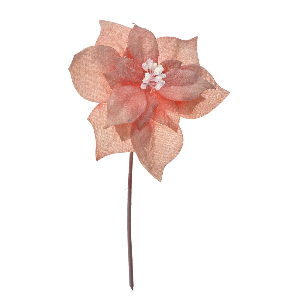 BOŽIĆNI CVET ROZE SA ŠTRASOM 18*33 CM