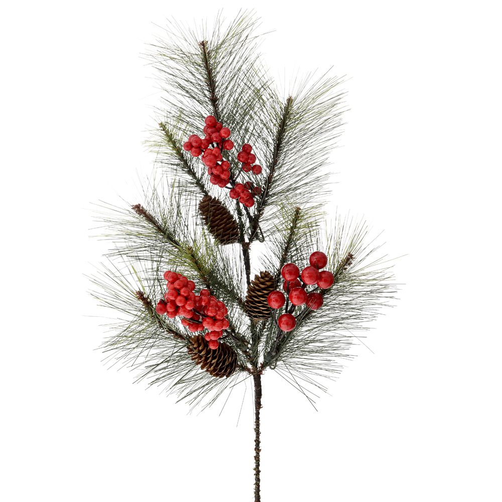 72838 BOŽIĆNI CVET SA CRVENIM BOBICAMA 70 CM