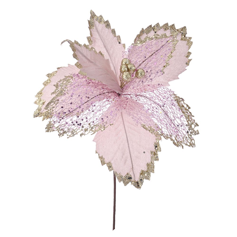 BOŽIĆNI CVT ROZE SA ŠLJOKICAMA 34 CM
