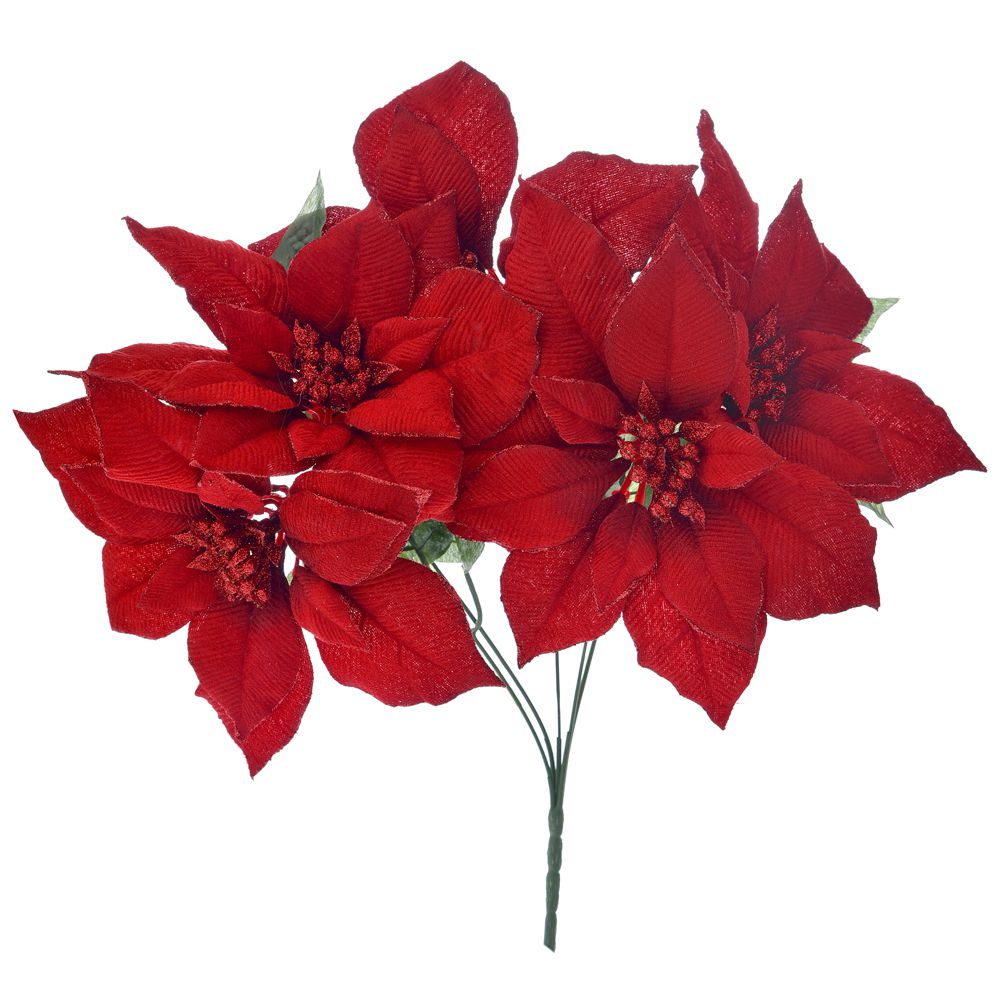 75564 BUKET OD BOŽIĆNIH CRVENIH CVETOVA X5 40 CM