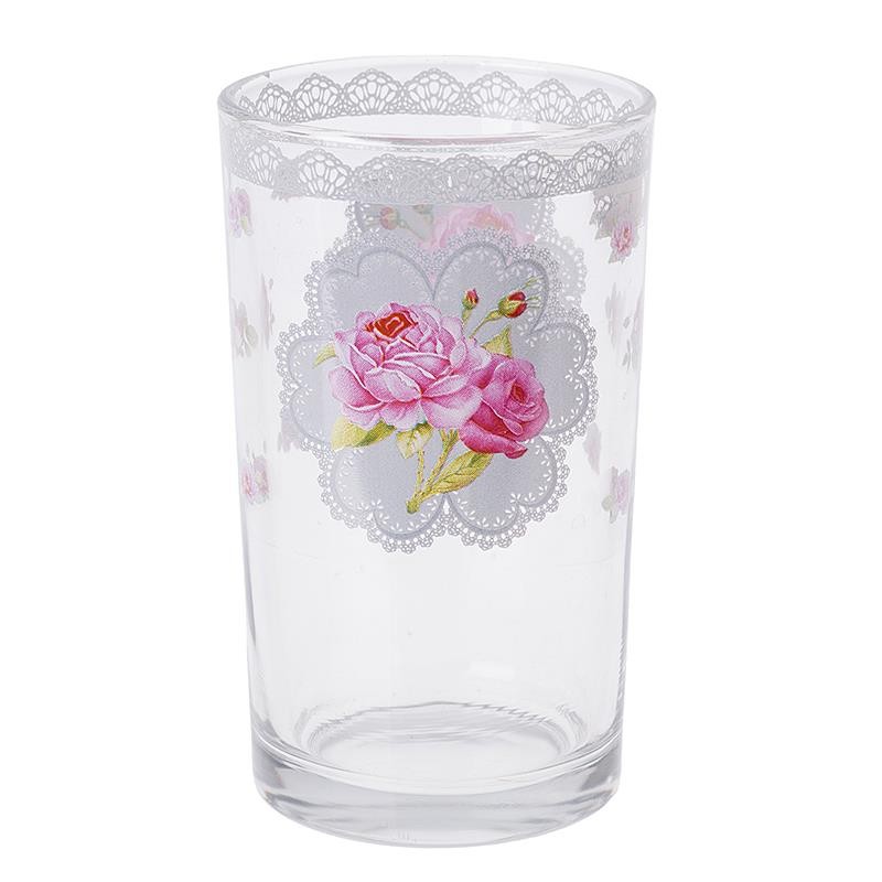 3609190067 ČAŠE STAKLENE SA ROZE RUŽAMA S/6 235ml