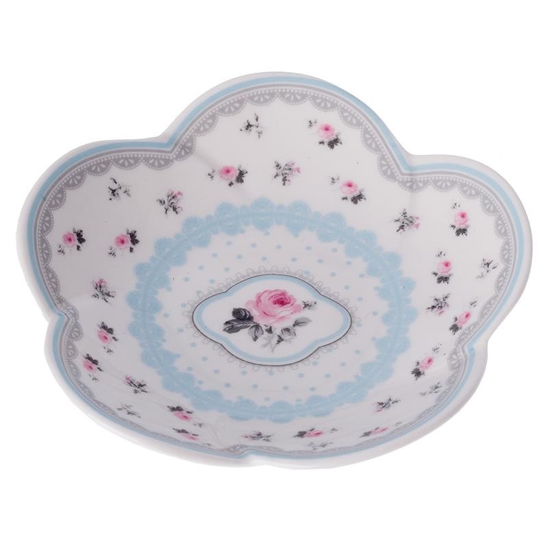 3609190069 ČINIJICE PORCELANSKE BELE SA ROZE RUŽICAMA S/6 10cm