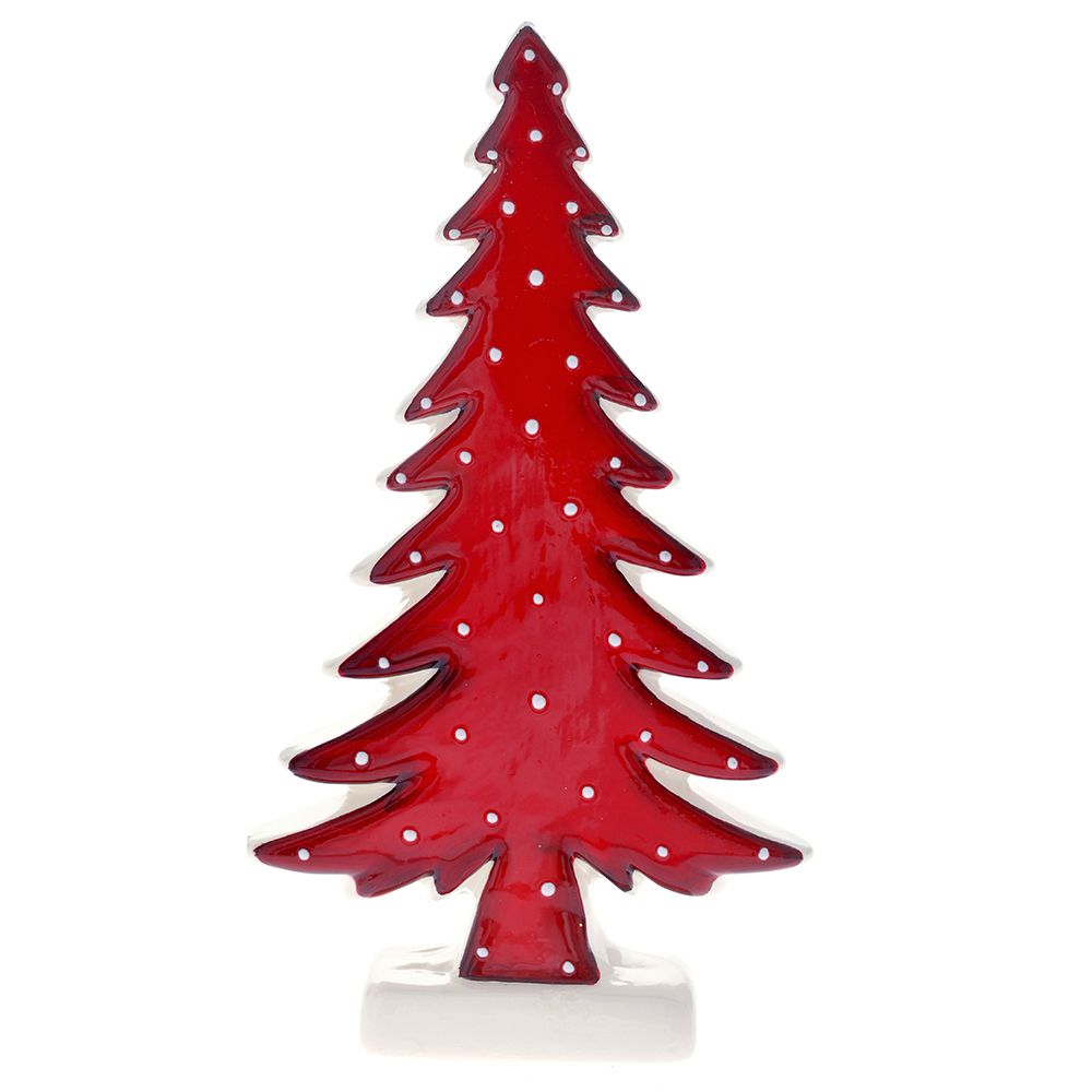 CRVENA KERAMIČKA JELKA 14*4*24 CM