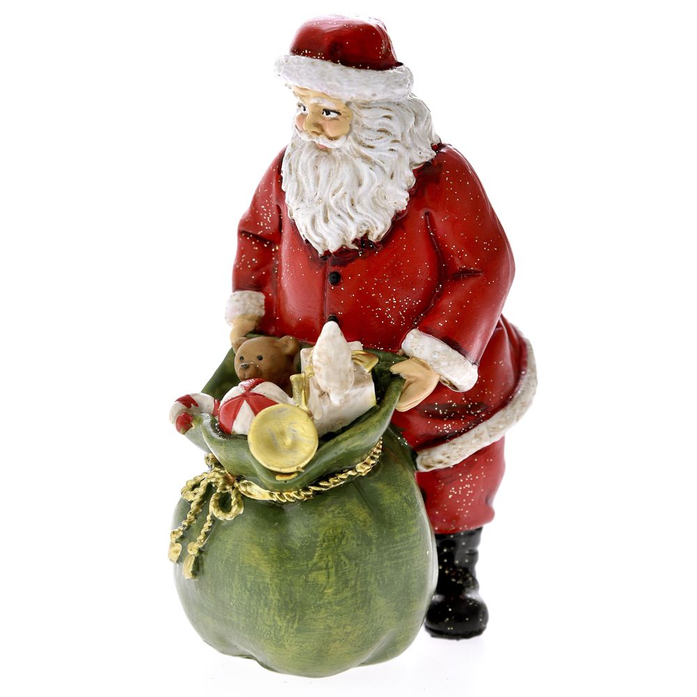 72177 DEDA MRAZ CRVENI SA POKLONIMA OD POLIREZINA 6*14cm