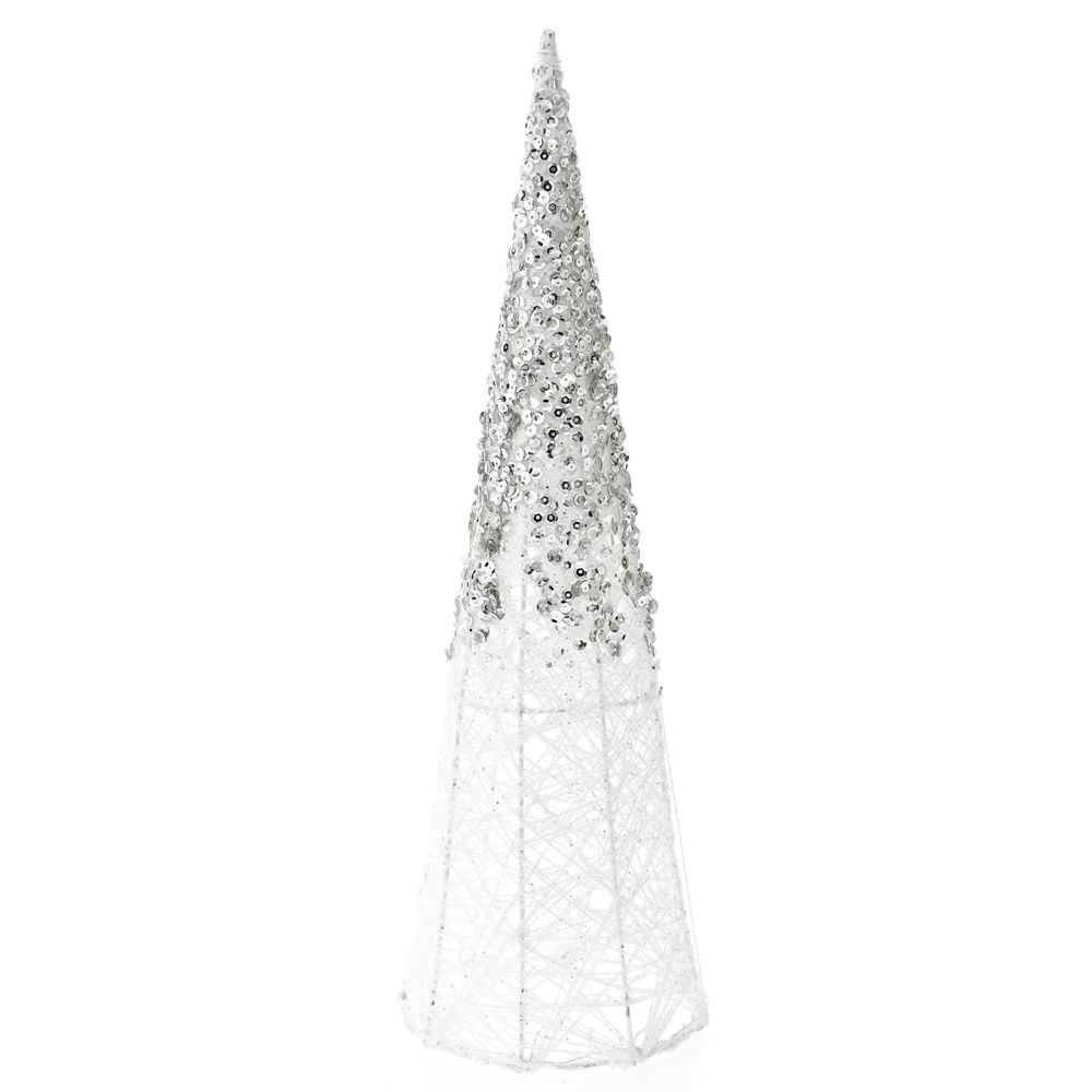 71801 DEKORATIVNA JELKA BELO SREBRNA 40cm