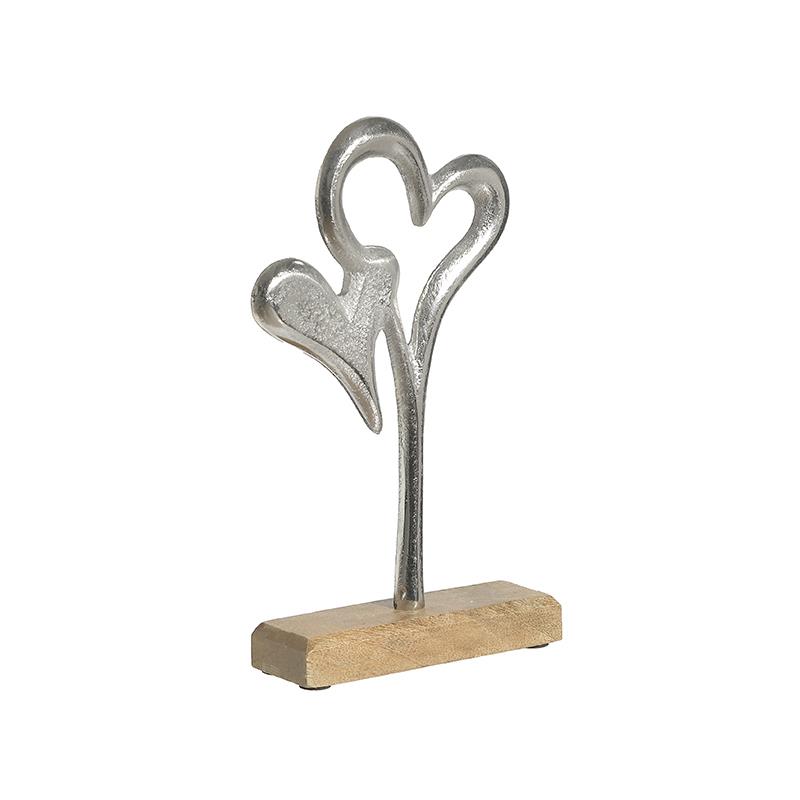 3703570259 DEKORATIVNA SRCA DRVO MERTAL NATURAL SREBRNA 16X5X27 CM
