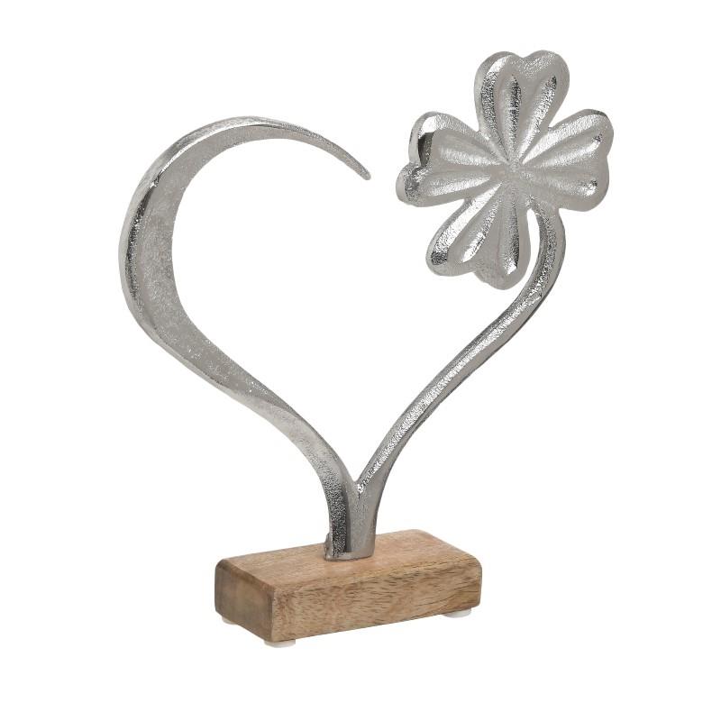 3709300050 DEKORATIVNO SRCE DRVO METAL NATURAL SREBRNO 23X6X23 CM