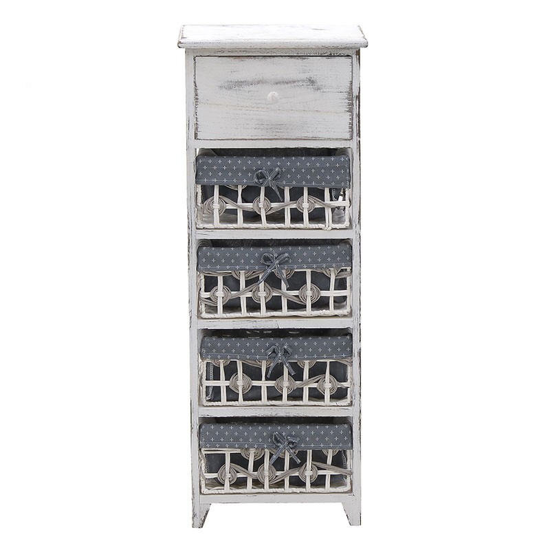 3502640054 DRVENA KOMODA ANTIK SIVO BELA 37*28*99cm
