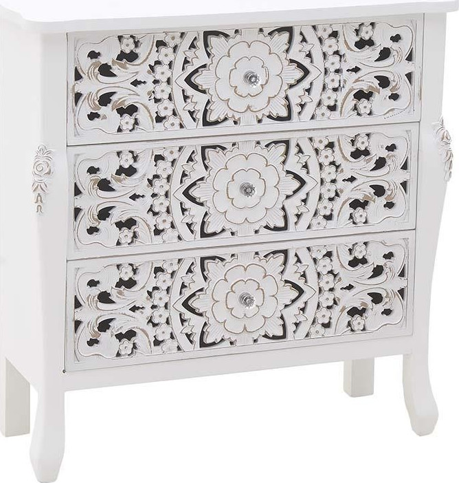 3508790006 DRVENA KOMODA BELA 80*30*81cm