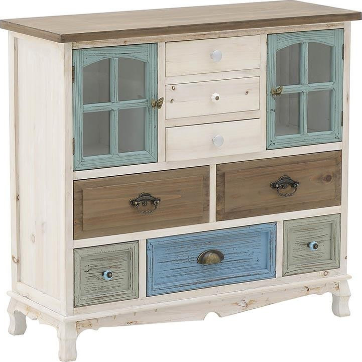 3509130023 DRVENA KOMODA MULTI KOLOR 81*32*89cm