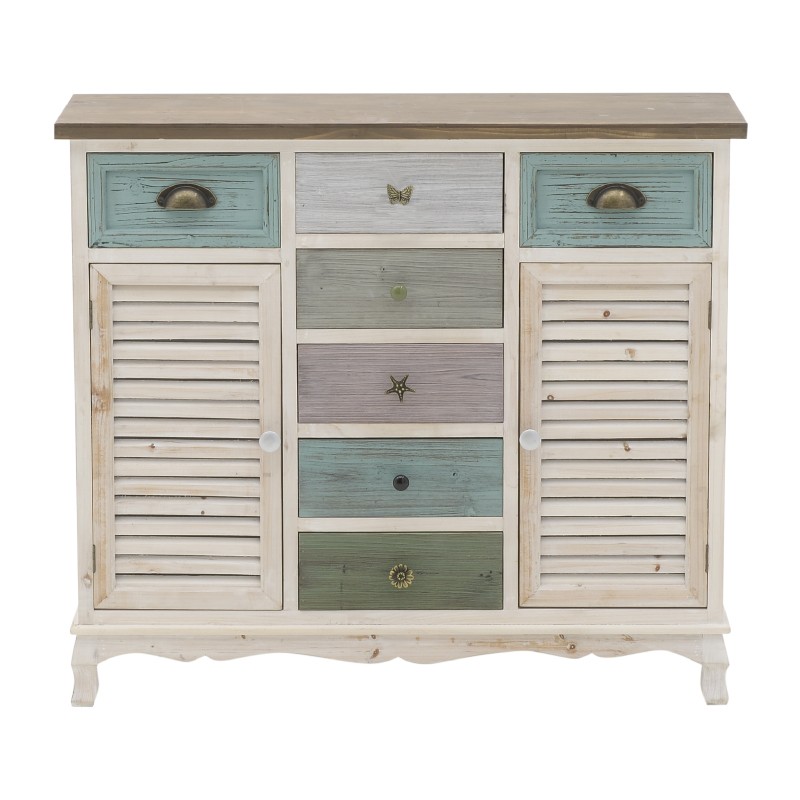3509130024 DRVENA KOMODA MULTI KOLOR 93*32*80cm