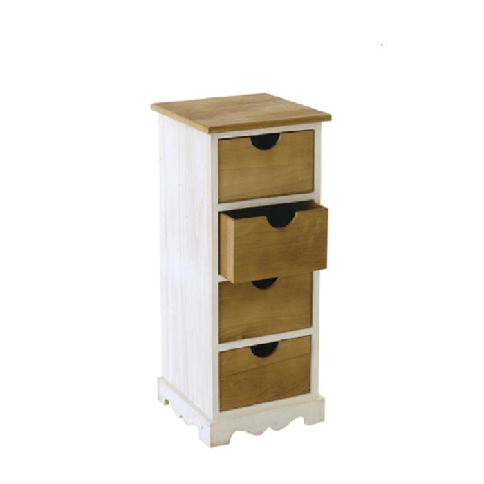 41140 DRVENA KOMODA SA 4 FIJOKE 30*30*74cm