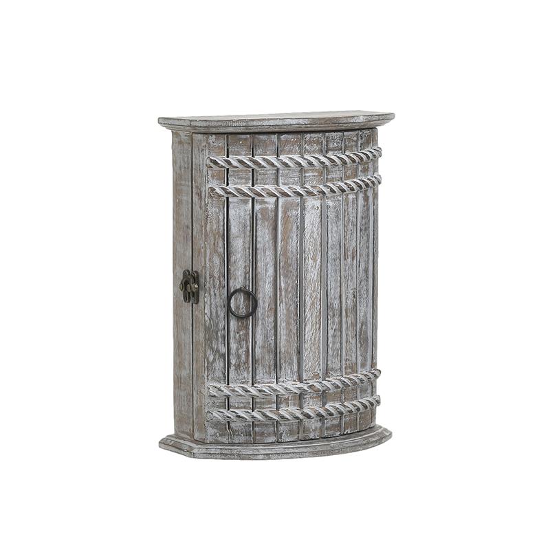 3704590017 DRVENA KUTIJA ZA KLJUČEVE ANTIK NATURAL BELA 20X11X28 CM