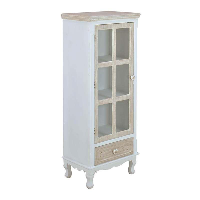 3501470027 DRVENA VITRINA BEŽ-BELA SA SRCIMA 48*32*120cm