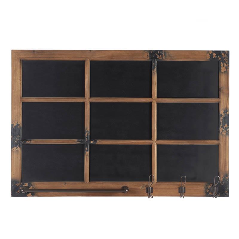 3703140011 DRVENA ZIDNA TABLA SA VEŠALICAMA 115*7*78cm