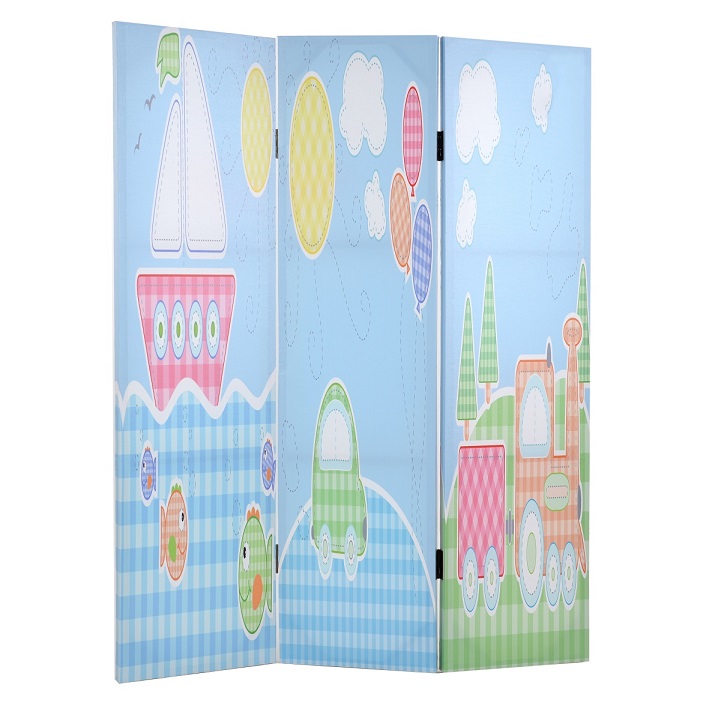 3508700032 DRVENI PARAVAN SVETLO PLAVI 98*3*130cm