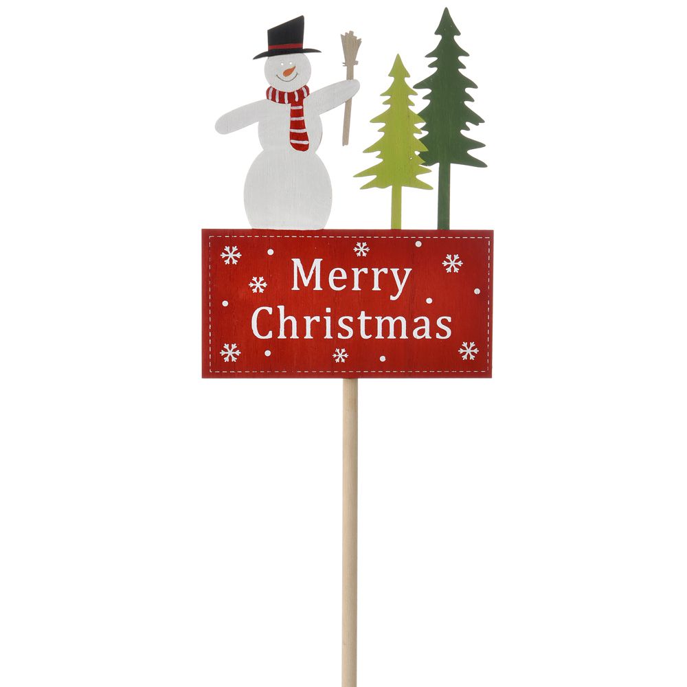 75321 DRVENI STIK TABLA MERRY CHRISTMAS SA SNEŠKOM 15X55 CM