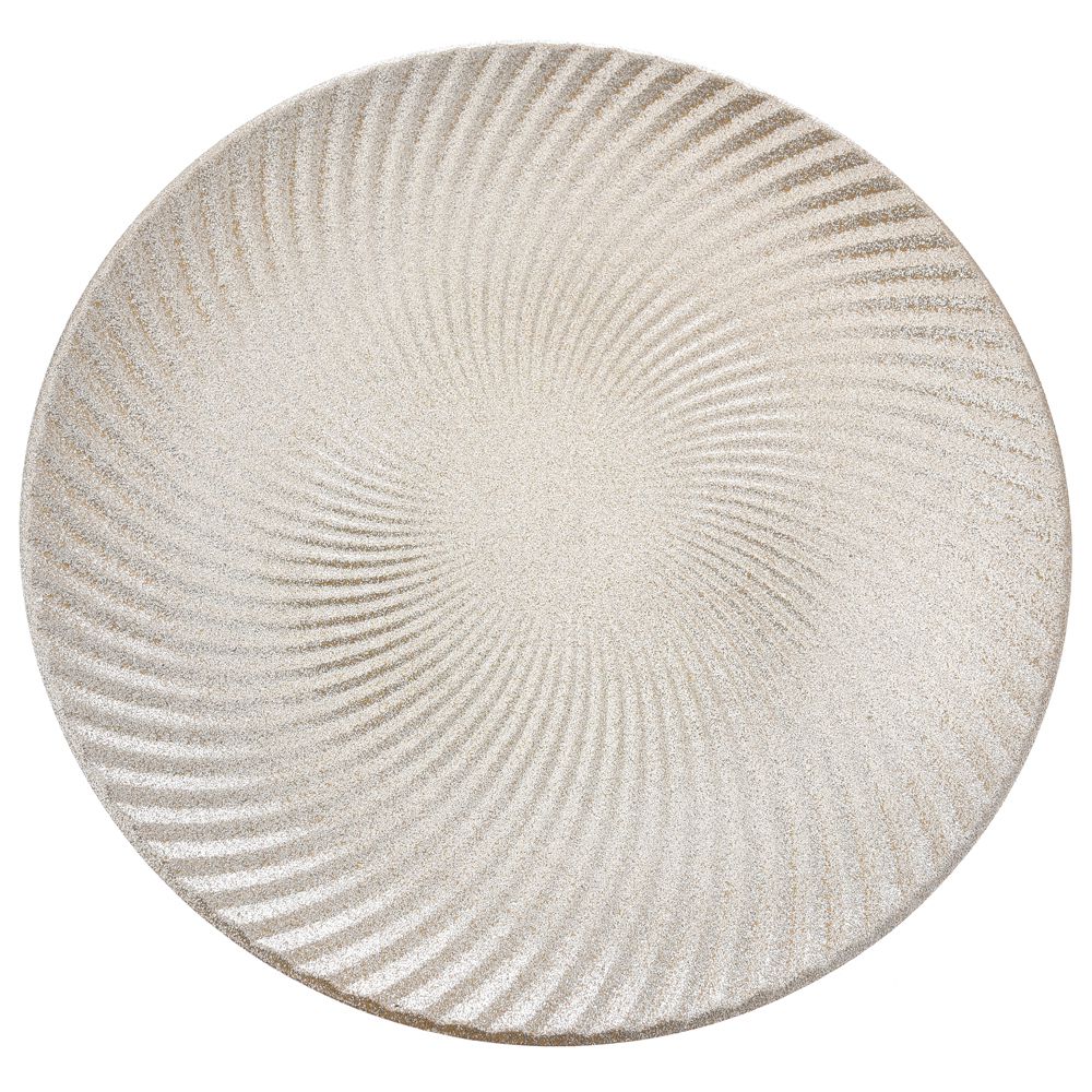 75265 DRVENI TANJIR SREBRNI 35*3 CM