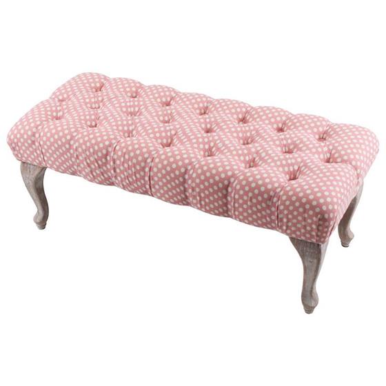 3507210003 DRVENI TAPACIRANI MINI KANABE ROZE SA TUFNAMA 99*38*40cm