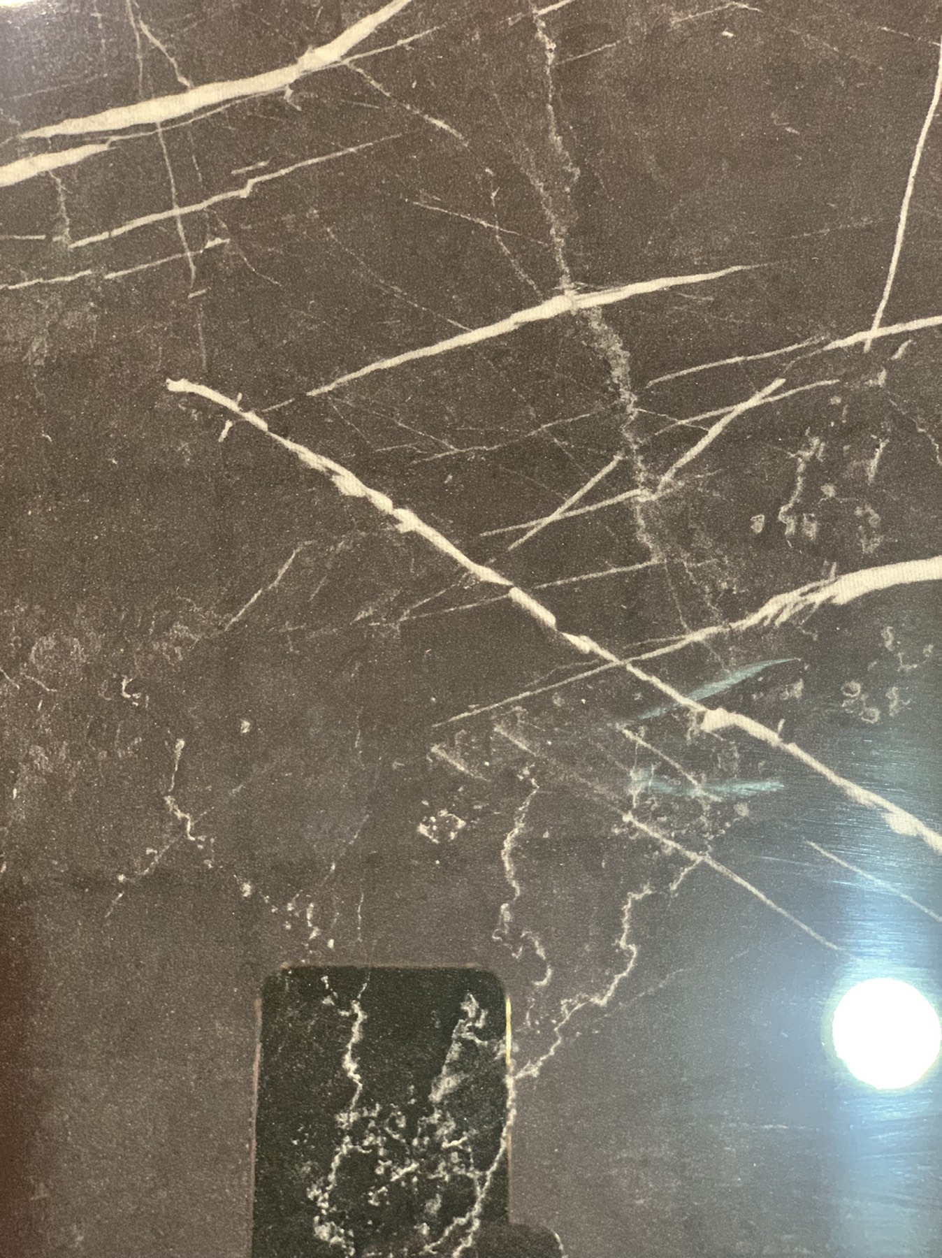 DRVENI TRPAZARIJSKI STO DEZEN CRNI MERMER 80X140 CM