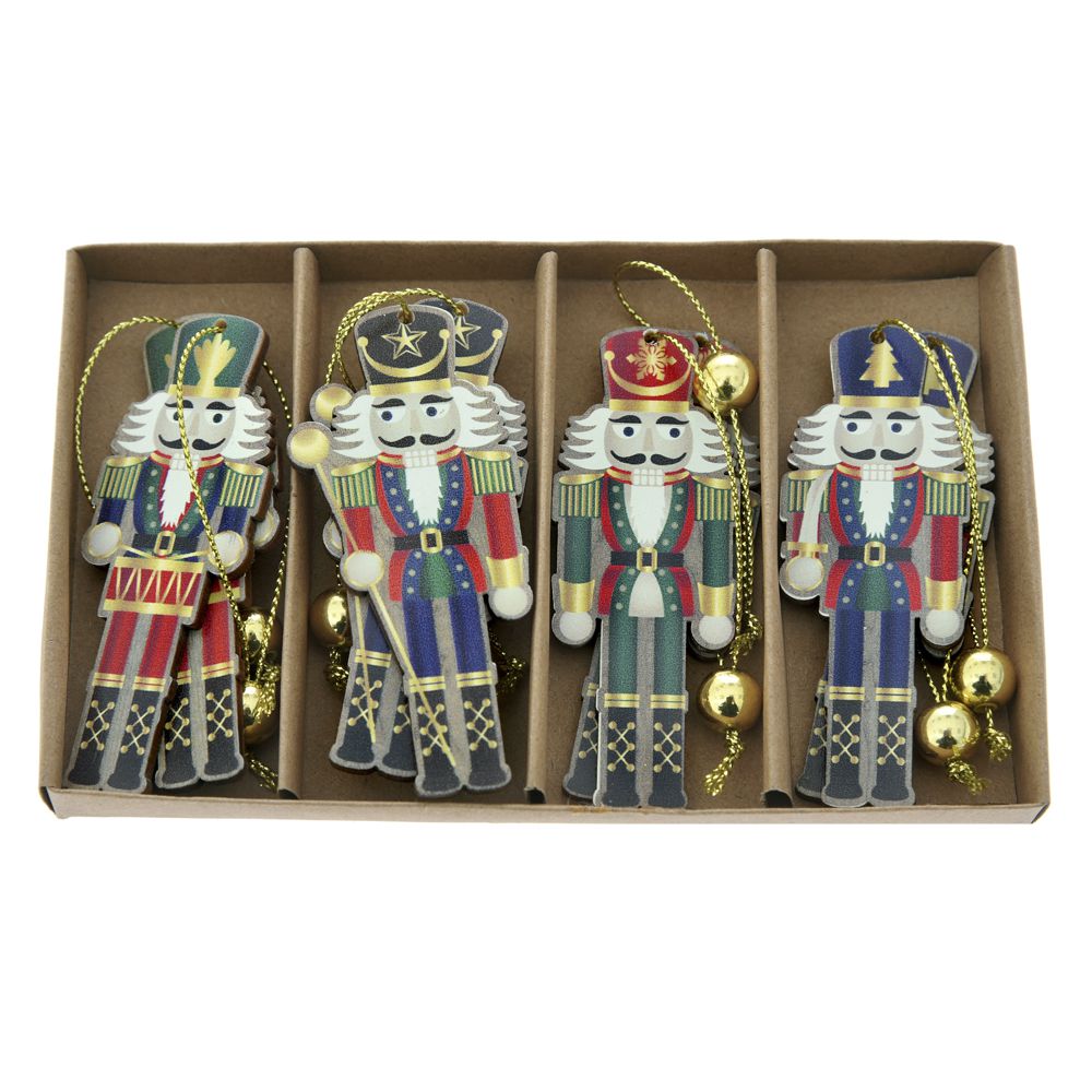 74892 DRVENI VISEĆI UKRASI KRCKO ORAŠČIĆ SET/8 9X13 CM