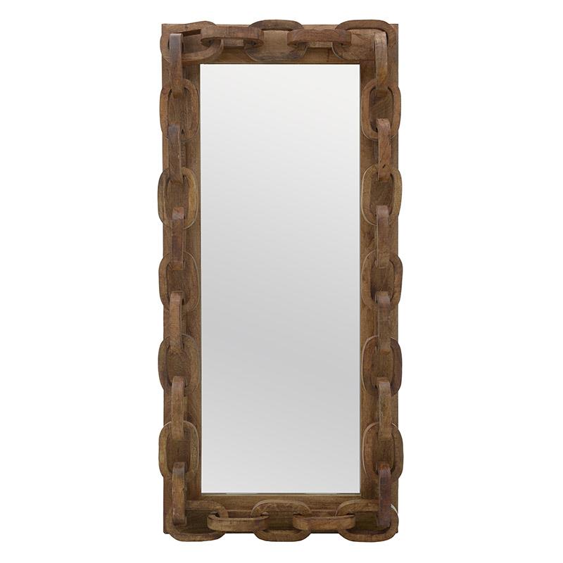 3951710003 DRVENO ZIDNO OGLEDALO LANCI NATURAL 79X17X170 CM