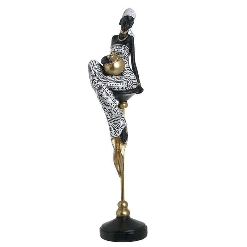 3703010104 FIGURA CRNKINJA OD POLIREZINA CRNO ZLATNA 12X10X44 CM