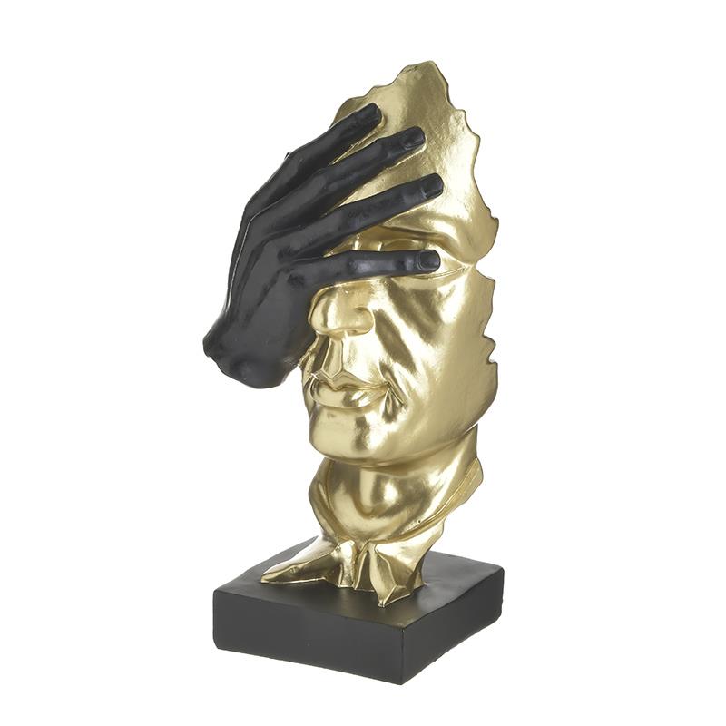 3701460440 FIGURA CRNO ZLATNA OD POLIREZINA 13X10X25 CM