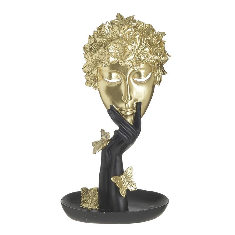 3701460439 FIGURA CRNO ZLATNA OD POLIREZINA 15X11X28 CM