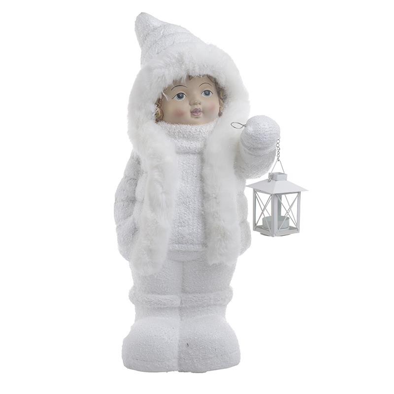 2700710044 FIGURA DEČAK SA SVEĆNJAKOM BELI 