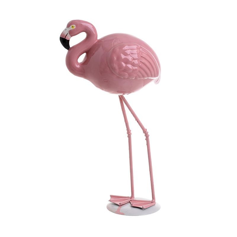 3700930024 FIGURA KERAMIČKA DEKORATIVNA FLAMINGO ROZE 14.5*9.5*27.5cm