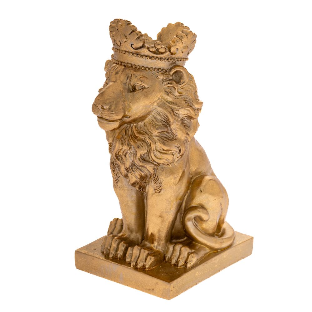 84553  FIGURA LAV ZLATNI OD POLIREZINA 11X13X24 CM