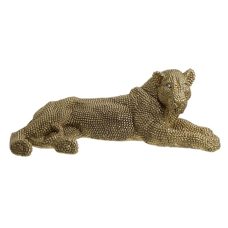 3707720023 FIGURA LEOPARD ZLATNI OD POLIREZINA 65*30*23cm