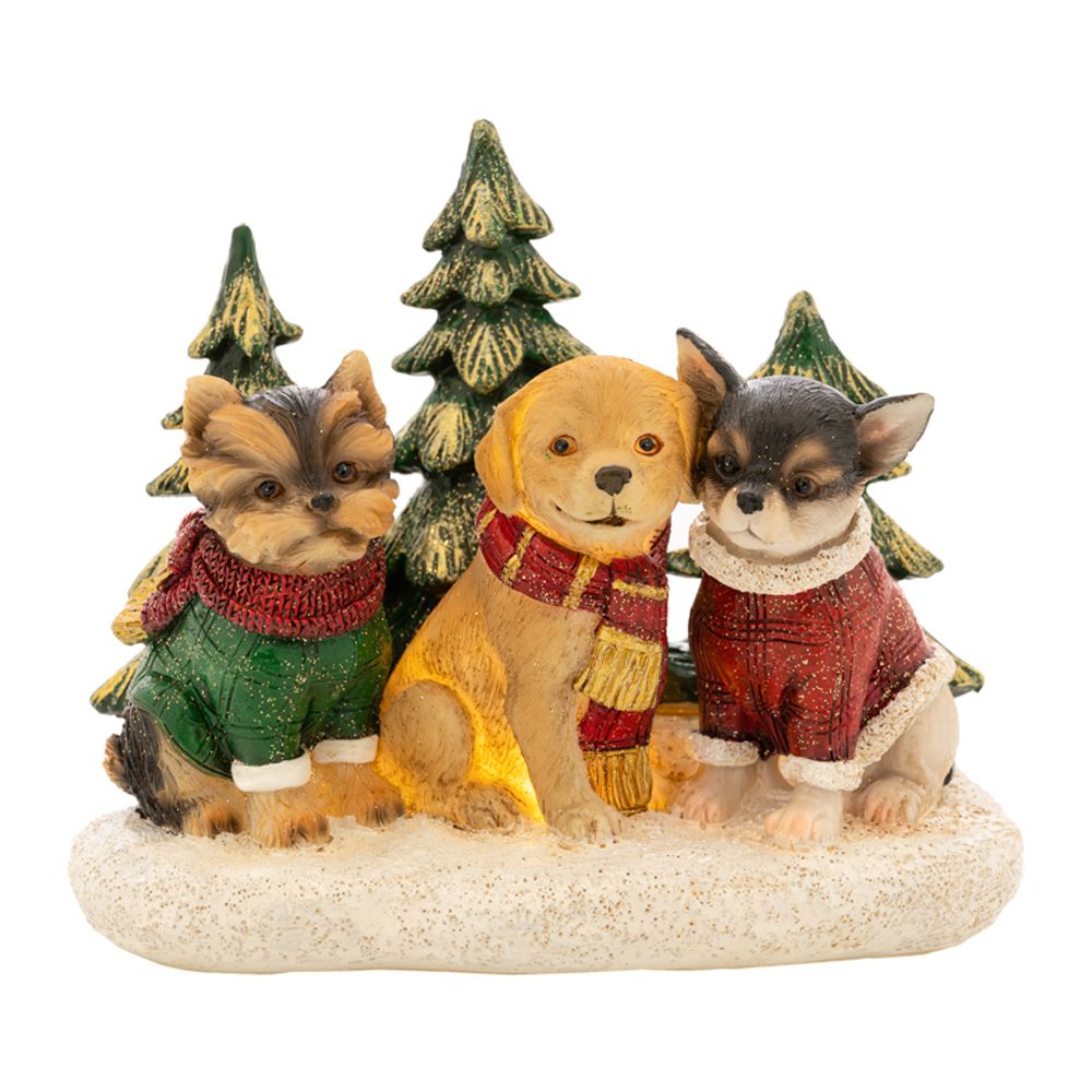 86663 FIGURA OD POLIREZINA KUCE ISPOD JELKE 15X20X13 CM