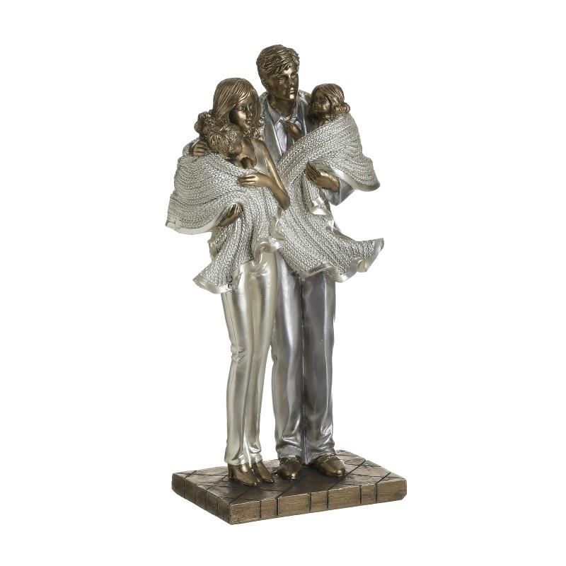 3704010159 FIGURA OD POLIREZINA PORODICA ZLATNA 13X8X26 CM