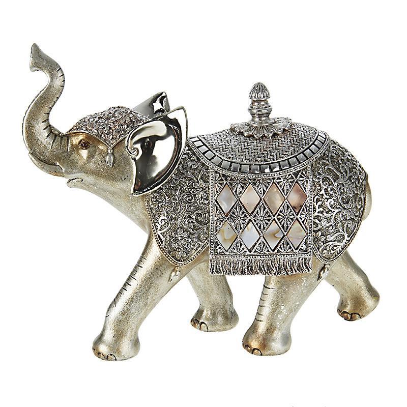 3705470406 FIGURA SLON OD POLIREZINA SREBRNI 27*10*22cm