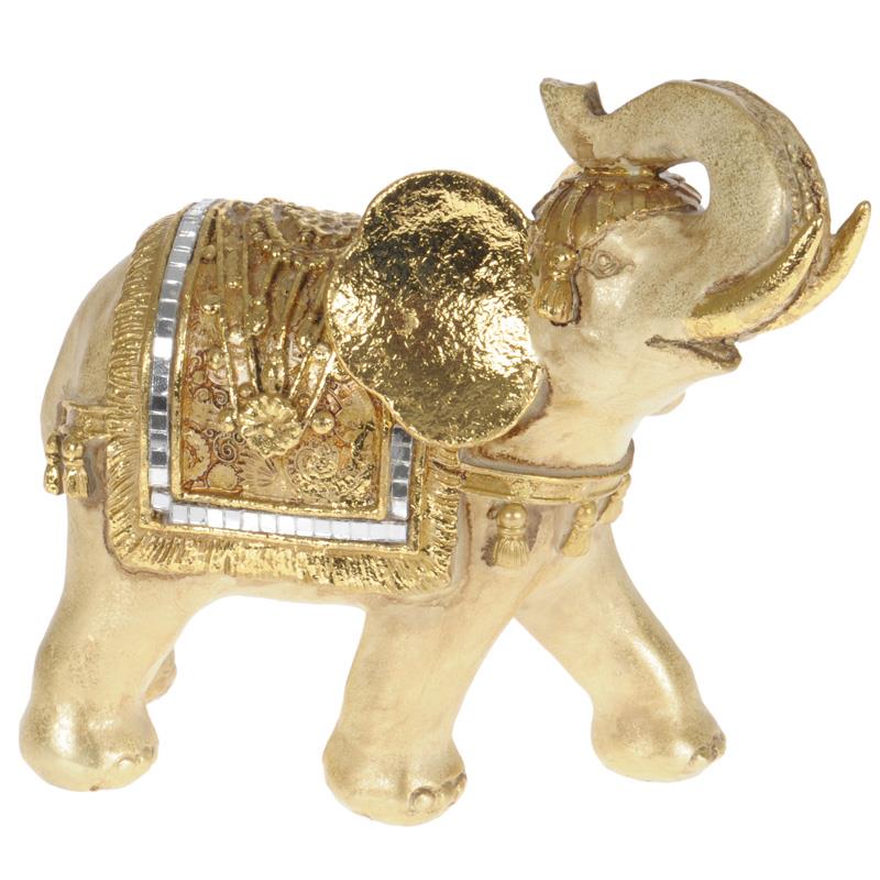 3701460241 FIGURA SLON OD POLIREZINA ZLATNI 19*7*16cm