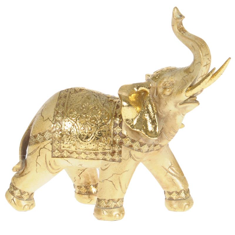 3701460240 FIGURA SLON OD POLIREZINA ZLATNI 20*9*20cm