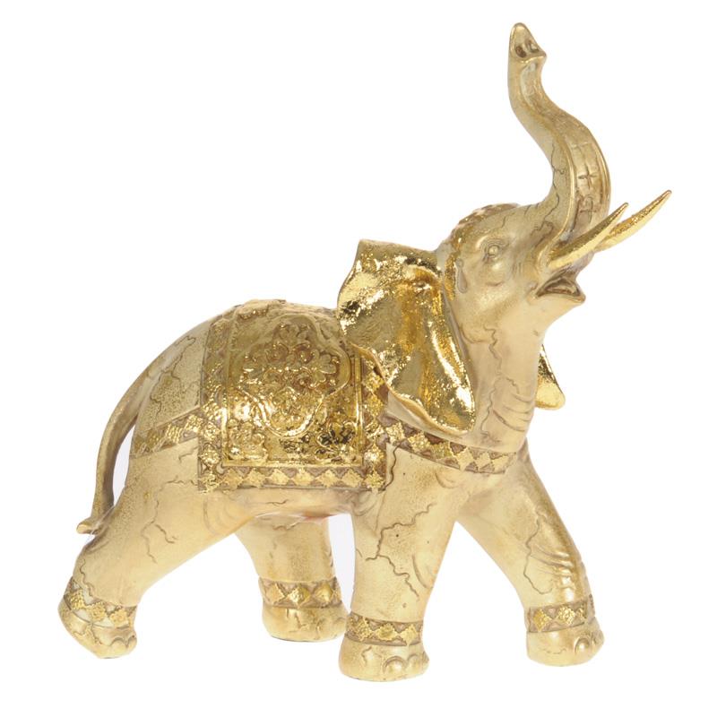 3701460239 FIGURA SLON OD POLIREZINA ZLATNI 23*9*24cm