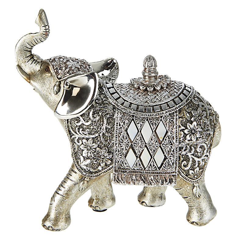 3705470398 FIGURA SLON OD POLREZINA SREBRNI 13*6*14cm
