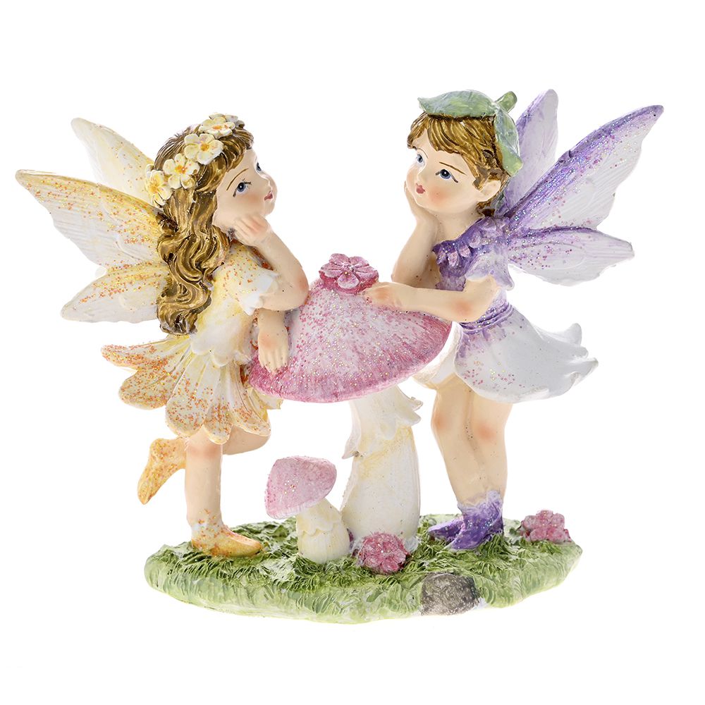 76682 FIGURA VILE NA PEČURKI OD POLIREZINA 11,5*4,5*9 CM