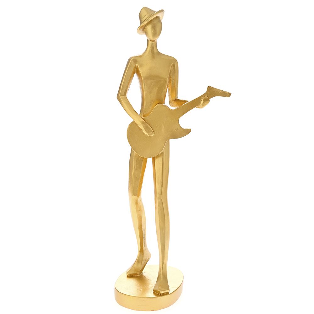 81946 FIGURA ZLATNA MUZIČAR SA GITAROM OD POLIREZINA 16X14X40 CM