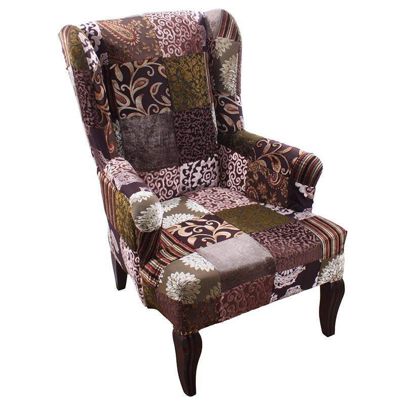 3500180024 FOTELJA DEZEN PATCHWORK BRAON 66*61*101cm