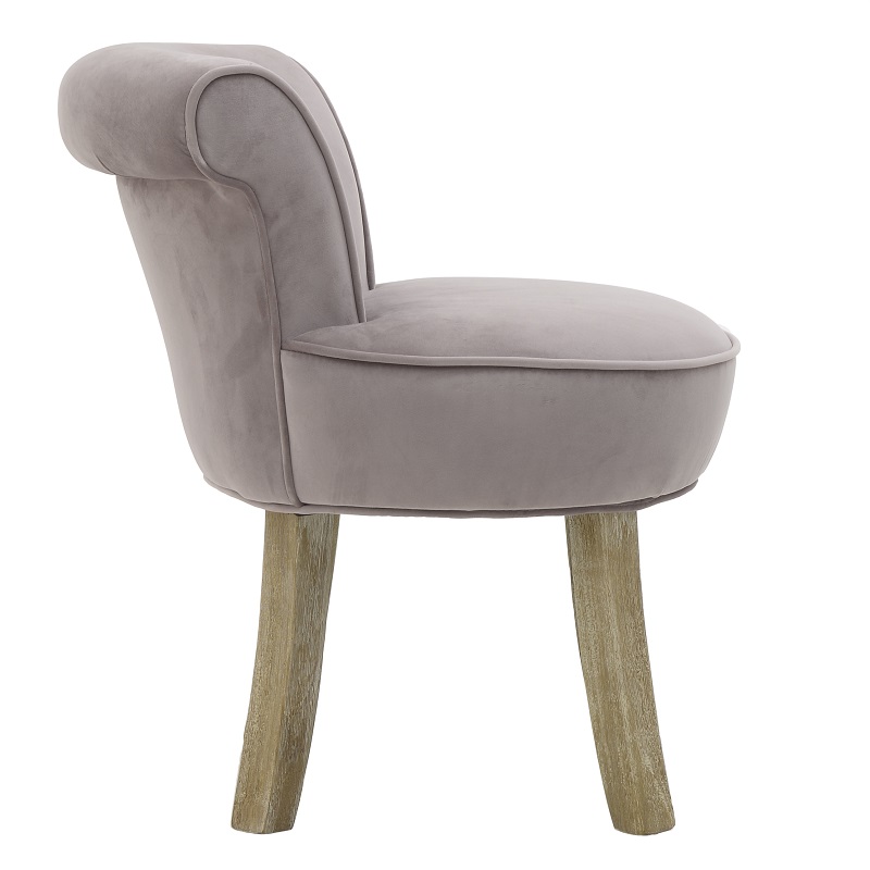 3501040290 FOTELJA MINI DRVENA TAPACIRANA PLIŠEM U ROZE BOJI 50*52*58cm