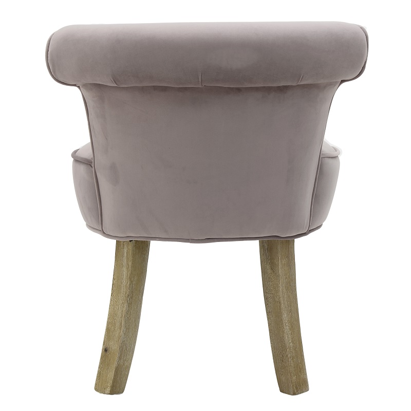 3501040290 FOTELJA MINI DRVENA TAPACIRANA PLIŠEM U ROZE BOJI 50*52*58cm
