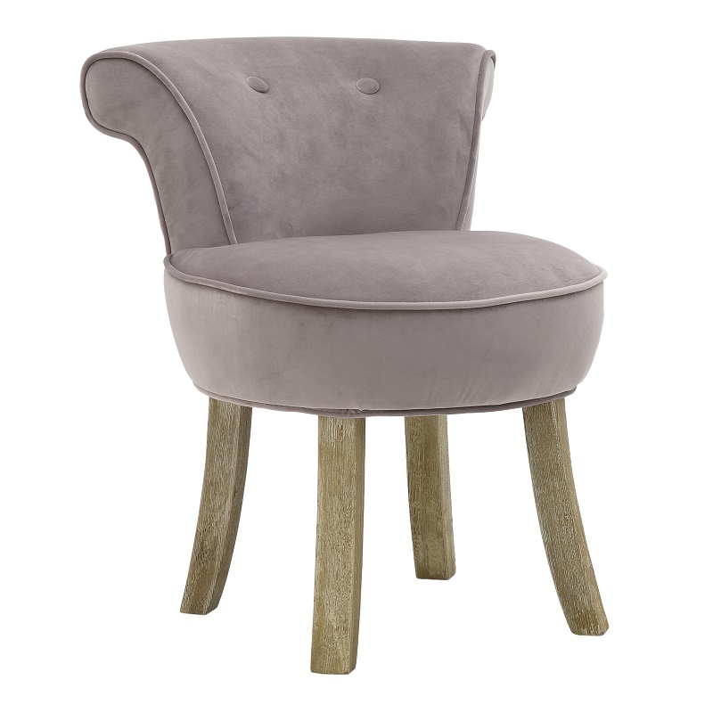 3501040290 FOTELJA MINI DRVENA TAPACIRANA PLIŠEM U ROZE BOJI 50*52*58cm