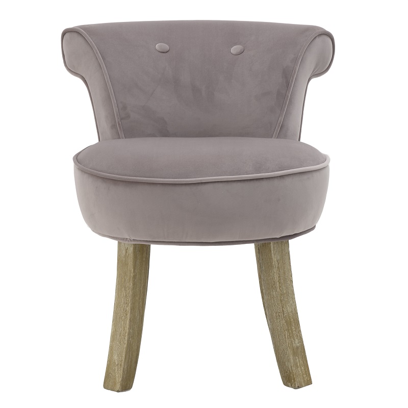 3501040290 FOTELJA MINI DRVENA TAPACIRANA PLIŠEM U ROZE BOJI 50*52*58cm